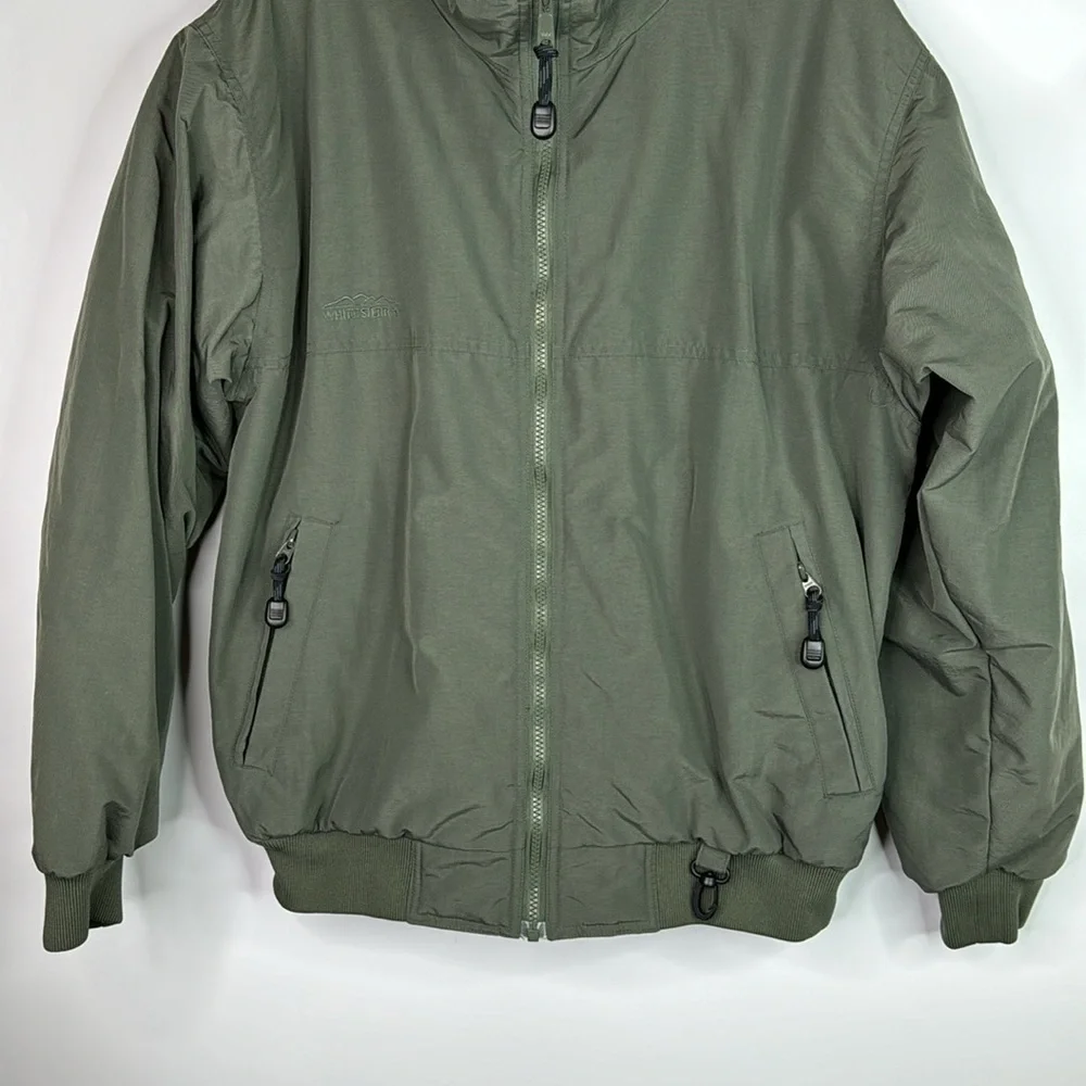 Vintage White Sierra Green Fleece Lined Jacket Size Medium
